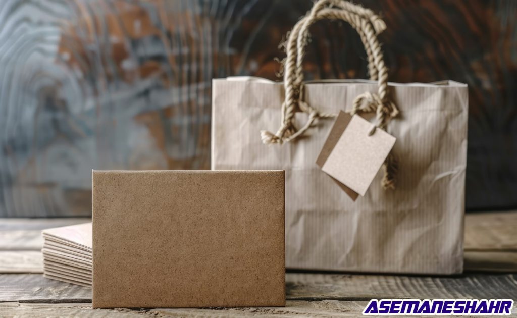پاکت هدیه کرافت به همراه ساک دستی طنابی | انتخابی طبیعی و شیک برای هدیه‌ ی خاص.