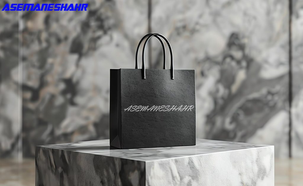 ساک دستی مشکی لوکس با طراحی مدرن، مناسب هدیه خاص.