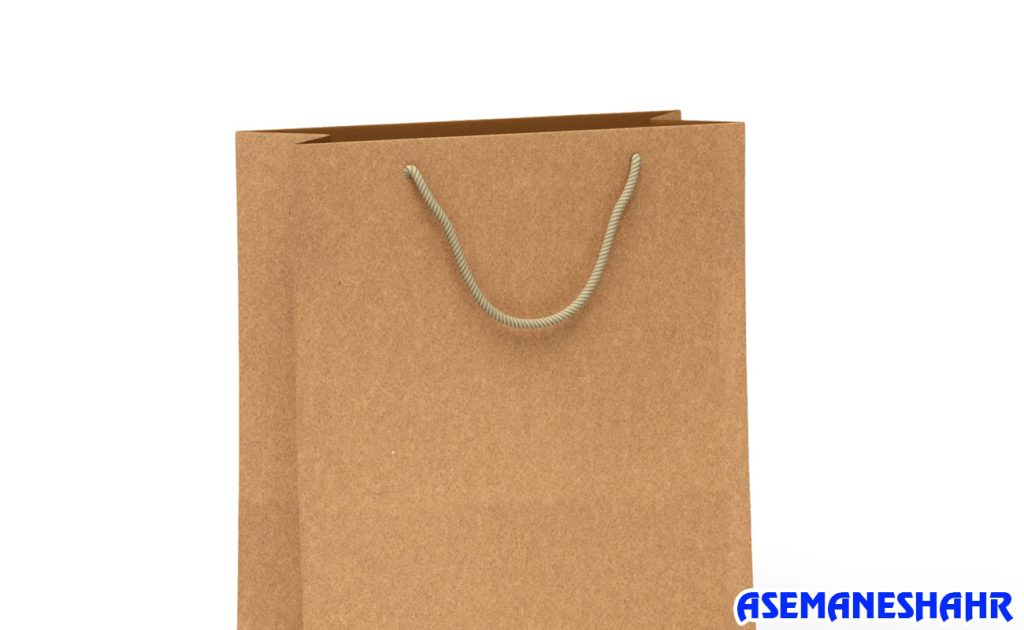 پاکت کادو کرافت ساده با دسته طنابی | انتخابی شیک و مدرن برای بسته‌ بندی هدیه‌ های خاص و دوست‌دار محیط زیست.