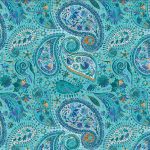 طرح بته‌ جقه آبی پیچیده با نقوش گیاهی سنتی و زیبا.