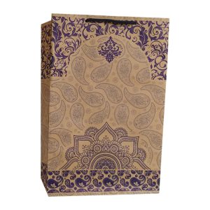 ساک دستی کرافت با طرح نقوش اسلیمی و نقش و نگار شرقی.