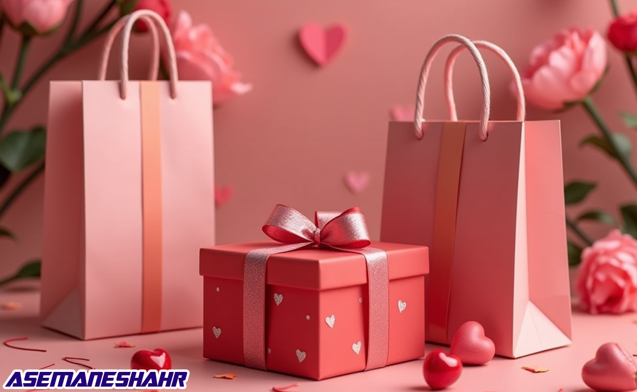 بسته بندی کادو صورتی عاشقانه با جعبه و ساک دستی شیک | مناسب مناسبتهای رومانتیک و هدیه ولنتاین.