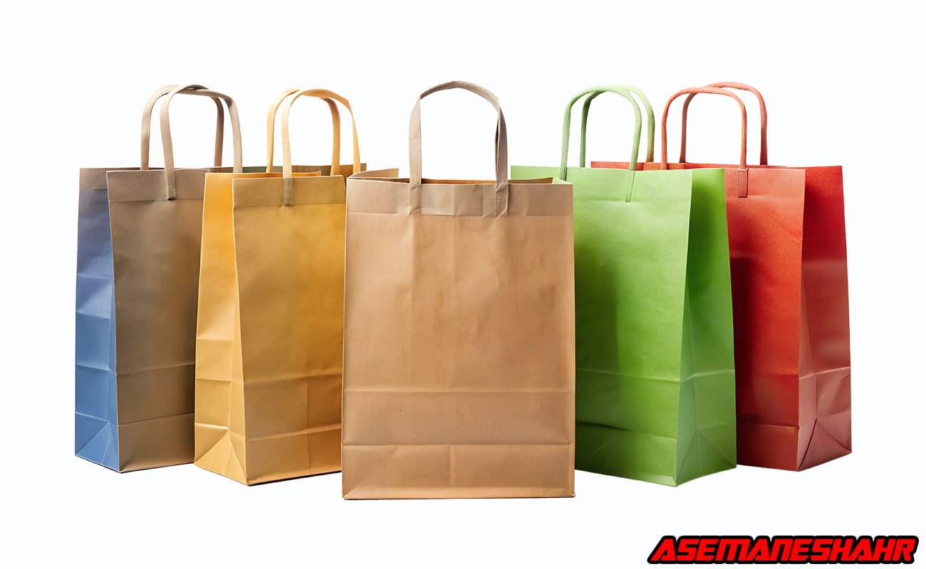 ساک های کاغذی رنگارنگ سازگار با محیط زیست مناسب بسته بندی و هدیه.