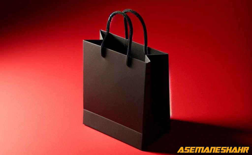 نمونه ای از ساک دستی تبلیغاتی با طراحی برند اختصاصی | استفاده شده در رویدادهای بازاریابی و بسته بندی محصولات.