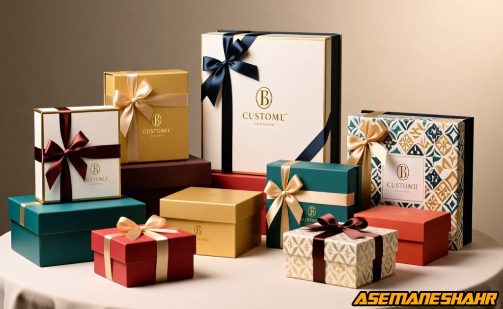 ست جعبه کادویی لوکس با چاپ اختصاصی، طرح های کلاسیک و مدرن، رنگبندی متنوع و روبانهای ساتن برای بسته بندی شیک.
