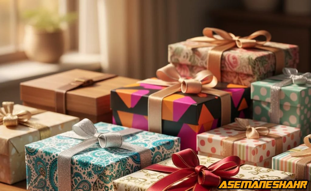 مدل های متنوع جعبه کادو آسمان شهر با بسته بندی سنتی و مدرن، مناسب هدیه های خاص.