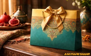 ساک کاغذی لوکس با طراحی هنری به‌ عنوان ابزار تقویت هویت برند.