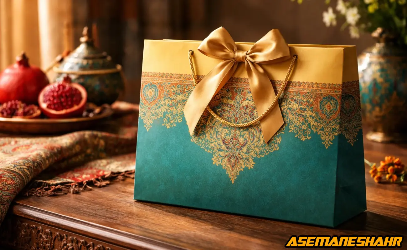 ساک کاغذی لوکس با طراحی هنری به‌ عنوان ابزار تقویت هویت برند.