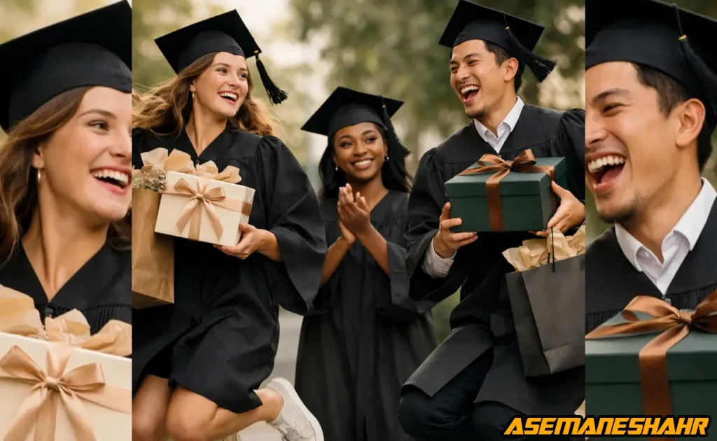 هدایای بسته‌ بندی‌شده در مراسم فارغ‌ التحصیلی و جشن پایان تحصیل.