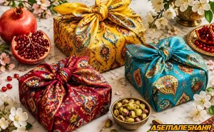 کادوپیچی پارچه‌ ای سنتی فوروشیکی برای هدایای نفیس، آجیل و مناسبت یلدا.