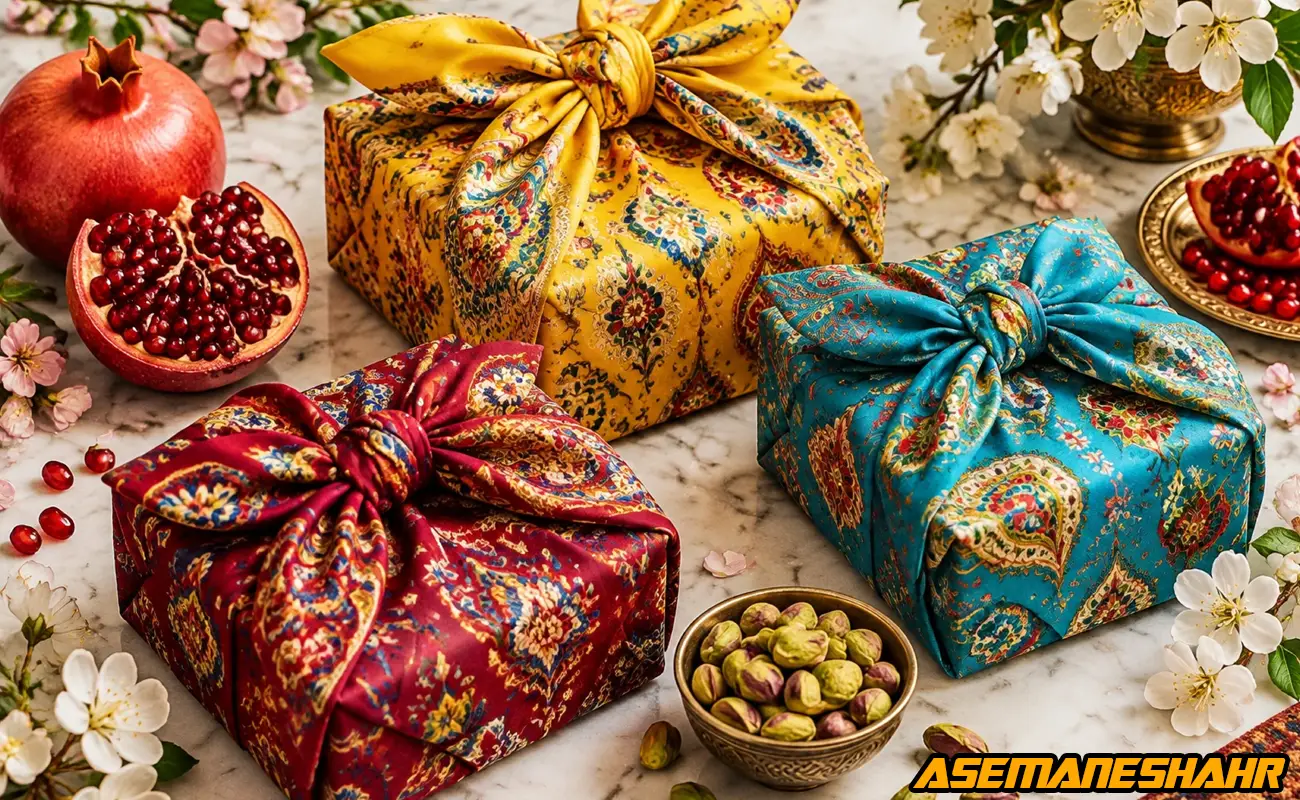 کادوپیچی پارچه‌ ای سنتی فوروشیکی برای هدایای نفیس، آجیل و مناسبت یلدا.